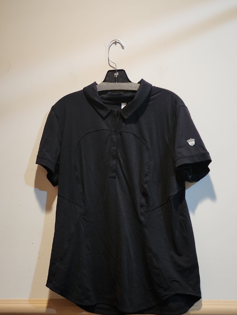 lululemon athletica Black Short-Sleeve Polo- Oakhill CC Logo